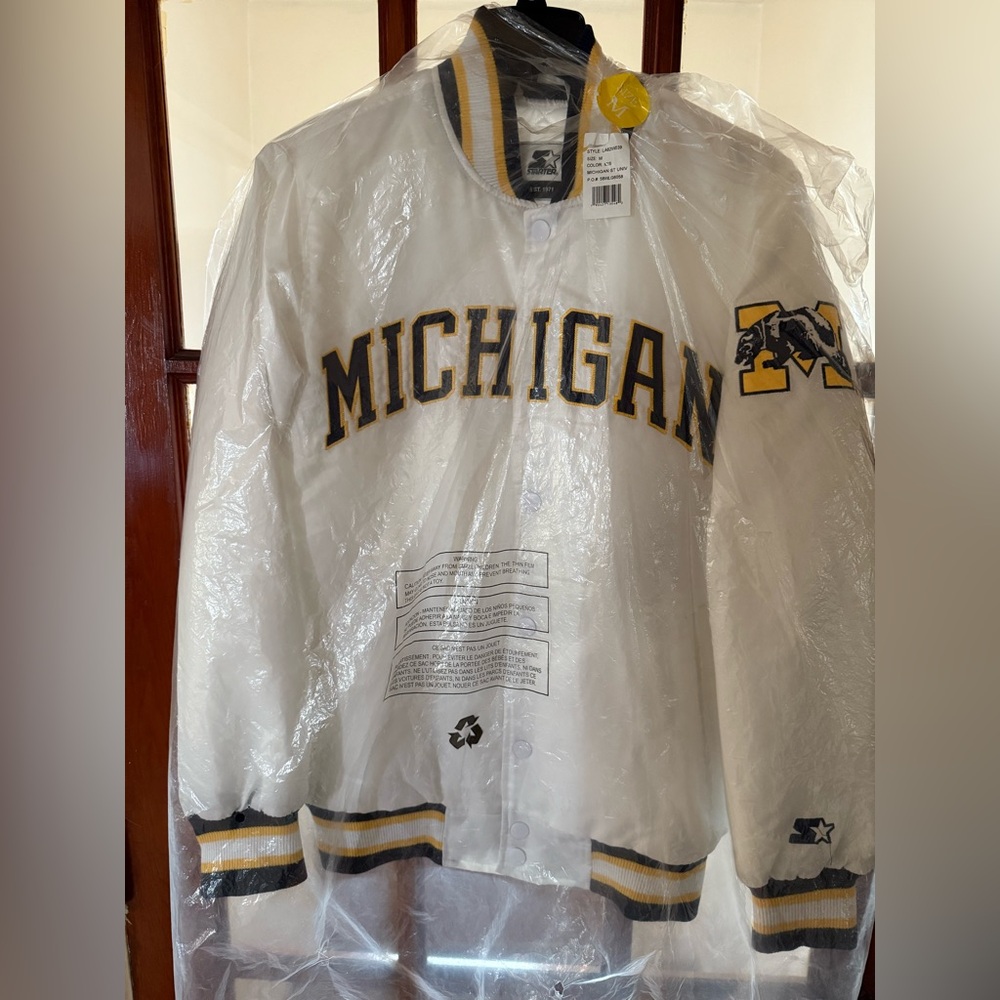 STARTER Michigan White and Gold Jacket